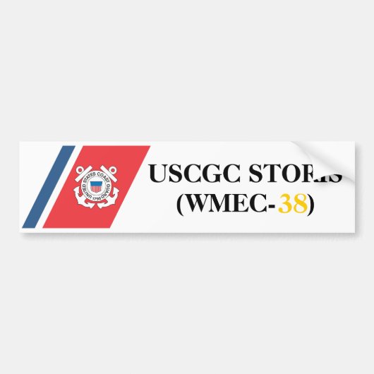 Autocollant De Voiture Adhésif pour pare-chocs d'USCGC STORIS (WMEC-38) (Devant)