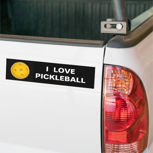 Autocollant De Voiture Adhésif pour pare-chocs : J'aime Pickleball (Sur camion)