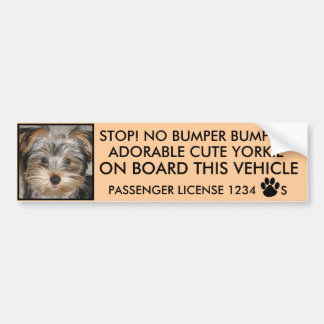 AUTOCOLLANT DE VOITURE ADHÉSIF POUR PARE-CHOCS MIGNON DE YORKIE (AUCUN SE