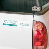 Autocollant De Voiture Adhésif pour pare-chocs - première église baptiste (Sur camion)