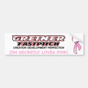 Autocollant De Voiture Adhésif pour pare-chocs rose de Greiner Fastpitch