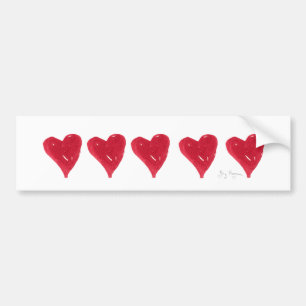 Autocollant De Voiture Adhésif pour pare-chocs rouge de coeurs