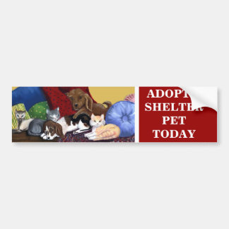 Autocollant De Voiture ADOPTEZ un ANIMAL FAMILIER AUJOURD'HUI