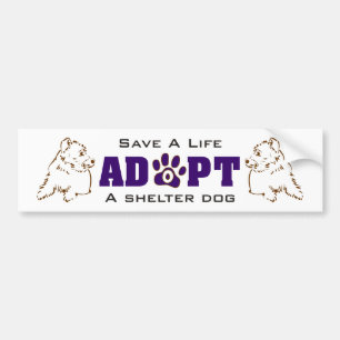Autocollant De Voiture Adoptez un chien 1 d'abri