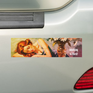 Autocollant De Voiture "Adulter est dur" Faded Vintage Look