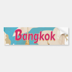 Autocollant De Voiture Affiche de voyage vintage à Bangkok