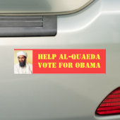 AUTOCOLLANT DE VOITURE AIDE AL-QUAEDA - VOTE POUR OBAMA (En voiture)