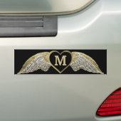 Autocollant De Voiture Ailes d'angle monogramme personnalisées (En voiture)