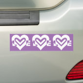 Autocollant De Voiture Aimer blanc et violet (En voiture)
