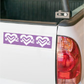 Autocollant De Voiture Aimer blanc et violet (Sur camion)