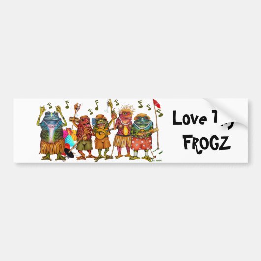 Autocollant De Voiture Aimez Thy Frogz - adhésif pour pare-chocs (Devant)