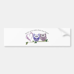 Autocollant De Voiture Aimez-vous avec le hibou mon coeur, art mignon de
