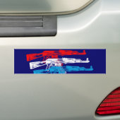 Autocollant De Voiture AK 47, rouge, blanc et bleu (En voiture)