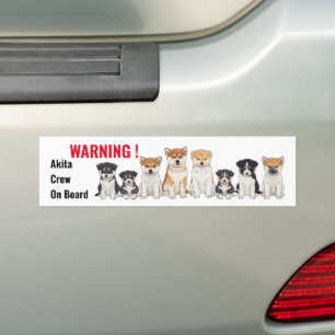 Autocollant De Voiture Akita Crew À Bord Drôle Propriétaire Akita
