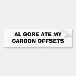 AUTOCOLLANT DE VOITURE AL GORE A MANGÉ MES COMPENSATIONS DE CARBONE