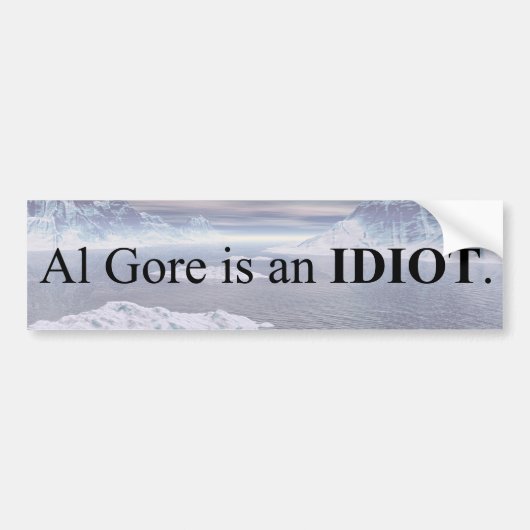 Autocollant De Voiture Al Gore Est Un Idiot (Devant)