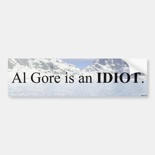 Autocollant De Voiture Al Gore Est Un Idiot (Devant)