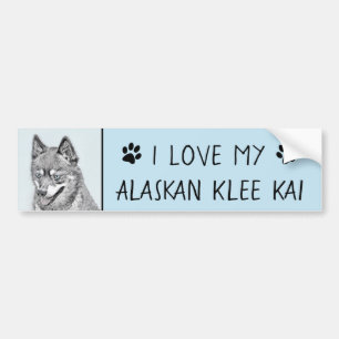 Autocollant De Voiture Alaskan Klee Kai Peinture - Cute Original Chien Ar