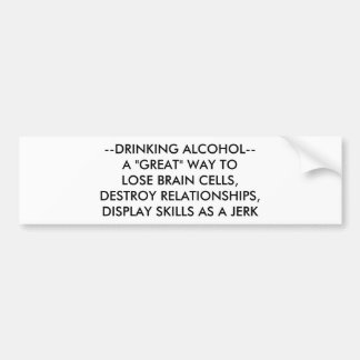 AUTOCOLLANT DE VOITURE ALCOOL POTABLE… MONTRANT DES QUALIFICATIONS COMME