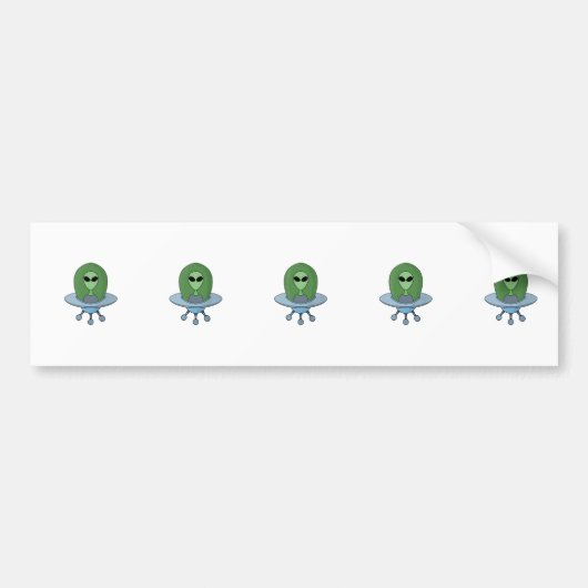 Autocollant De Voiture Alien dans son petit vaisseau spatial (Devant)