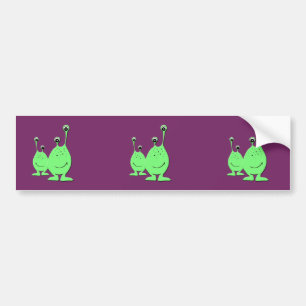 Autocollant De Voiture Aliens verts, UFO, petits hommes verts