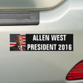 AUTOCOLLANT DE VOITURE ALLEN OCCIDENTAL POUR LE PRÉSIDENT 2016 (En voiture)