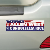 Autocollant De Voiture Allen West Condoleezza Rice 2016 (En voiture)
