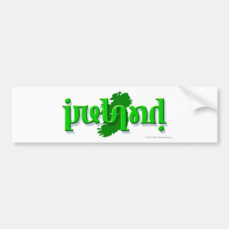 Autocollant De Voiture Ambigram de la "Irlande" sur une silhouette de