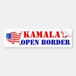 Autocollant De Voiture AMERICA KAMALA'S OPEN BORDER USA ! Drapeau