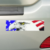 AUTOCOLLANT DE VOITURE AMÉRICAIN EAGLE ET DRAPEAU (En voiture)