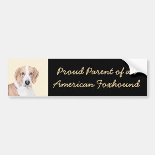 Autocollant De Voiture American Foxhound Painting - Joli art original chi