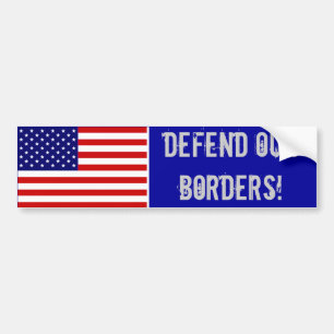Autocollant De Voiture AmericanFlag, DÉFENDENT NOS FRONTIÈRES !