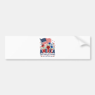 Autocollant De Voiture Amérique 250 Ans de Liberté Drapeau Floral