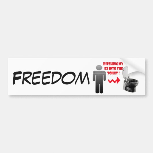 Autocollant De Voiture Ami ex de dissolution drôle dans la toilette (Devant)