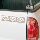 Autocollant De Voiture Amour blanc sur gris (Sur camion)