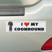 Autocollant De Voiture Amour BTC de Coonhound (noir et Tan) (En voiture)