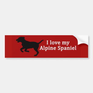 Autocollant De Voiture Amour Chien Espagnol Alpin