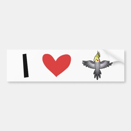 Autocollant De Voiture Amour de calopsitte (Devant)
