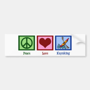 Autocollant De Voiture Amour de paix Kayaking
