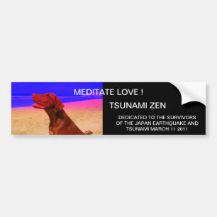 AUTOCOLLANT DE VOITURE AMOUR MÉDITATE ! TSUNAMI ZEN