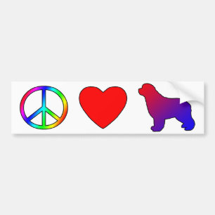 Autocollant De Voiture Amour Newfoundlands de paix
