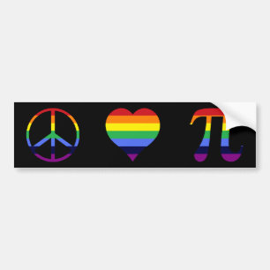 Autocollant De Voiture amour pi de paix d'arc-en-ciel