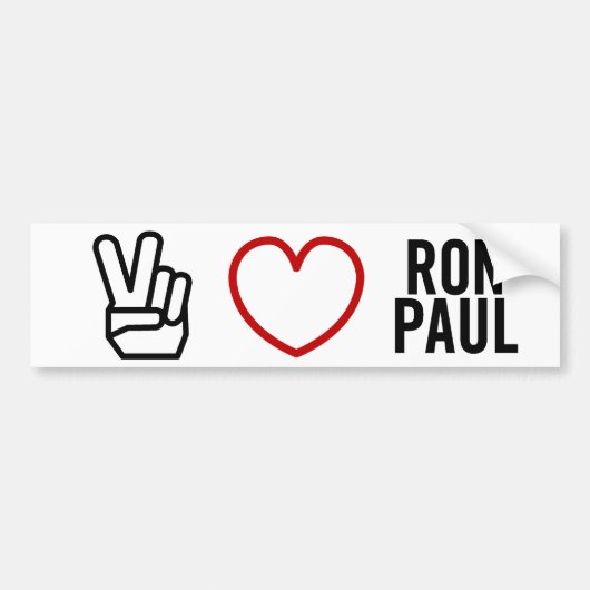 Autocollant De Voiture Amour Ron Paul de paix (Devant)