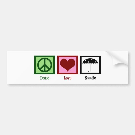 Autocollant De Voiture Amour Seattle de paix (Devant)