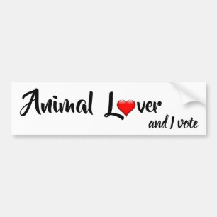 Autocollant De Voiture Amoureux des animaux et moi votons