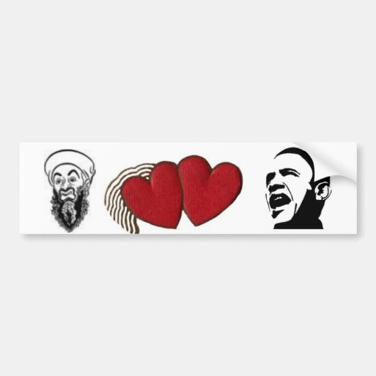 Autocollant De Voiture Amours Obama d'Osama (Devant)