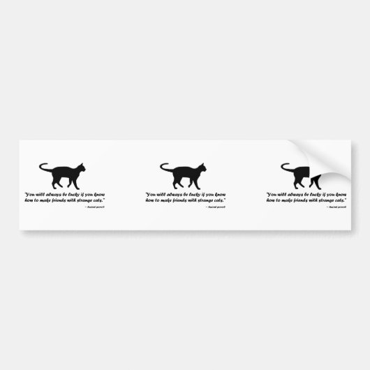 Autocollant De Voiture Ancien proverbe de chat (Devant)