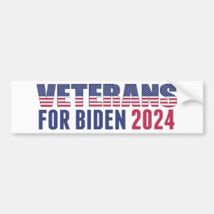 Autocollant De Voiture Anciens combattants pour Biden 2024 Démocrate d'él