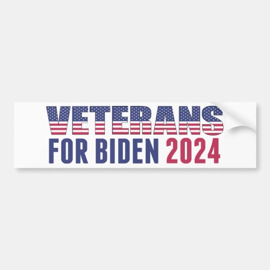 Autocollant De Voiture Anciens combattants pour Biden 2024 Démocrate d'él (Devant)