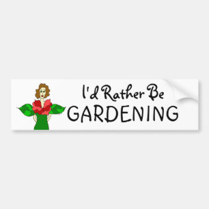 Autocollant De Voiture Ange de jardin "je ferais du jardinage plutôt "